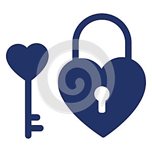Heart lock, love inspiration Isolated Vector icon which can easily modify or edit photo