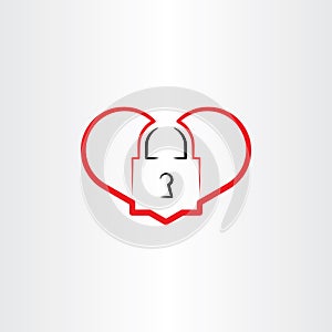 heart lock vector logo icon element