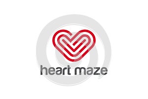 Heart Logo design. Valentine day love symbol. Card