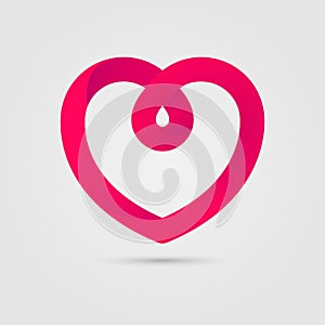 Heart Logo design vector illustration. St. Valentine day of love symbol.