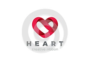 Heart Logo design vector template. St. Valentine day of love symbol. Cardiology Medical Health care Logotype concept icon photo