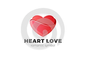 Heart Logo Love symbol design vector template. Valentines Day greeting card concept. Cardiology Charity Logotype icon