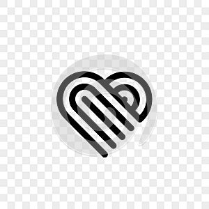 Heart logo vector line art creative icon