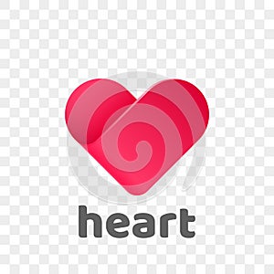 Heart logo vector modern abstract flat app icon