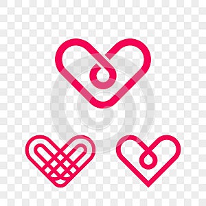 Heart logo vector modern abstract flat web icon