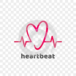 Heart logo vector modern heartbeat abstract icon