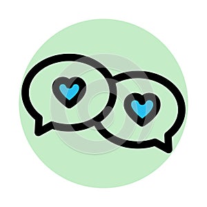 Heart, love chat fill background vector icon which can easily modify or edit