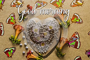 Good morning flower buds card illustration photo