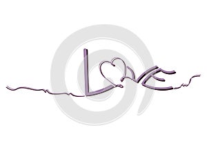 A heart of love filled with beautiful emotions. Style 1 ,Line art ,Color purple