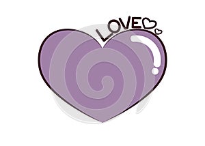 A heart of love filled with beautiful emotions. Style 1 ,Line art ,Color purple