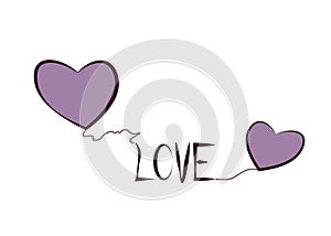 A heart of love filled with beautiful emotions. Style 1 ,Line art ,Color purple