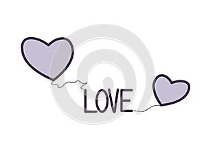 A heart of love filled with beautiful emotions. Style 1 ,Line art ,Color purple