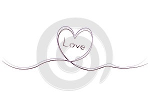 A heart of love filled with beautiful emotions. Style 1 ,Line art ,Color purple