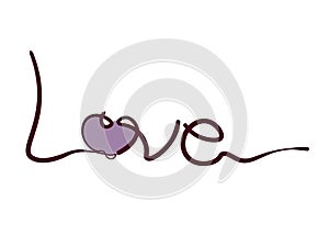 A heart of love filled with beautiful emotions. Style 1 ,Line art ,Color purple