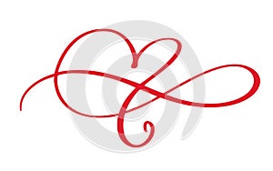 Heart love flourish sign forever. Infinity Romantic symbol linked, join, passion and wedding. Template for t shirt, card