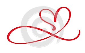 Heart love flourish sign forever. Infinity Romantic symbol linked, join, passion and wedding. Template for t shirt, card