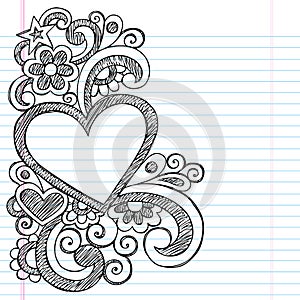 Heart Love Frame Sketchy Doodle Vector Design