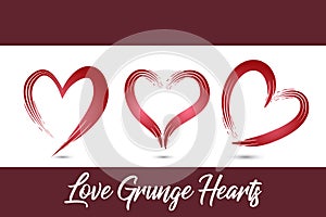 Heart love grunge set icons