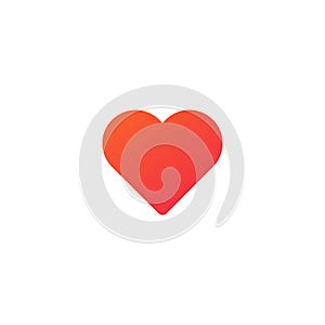 Heart love icon, red heart symbol, valentine day, romance concept for websites and mobile minimalistic flat design. Vector