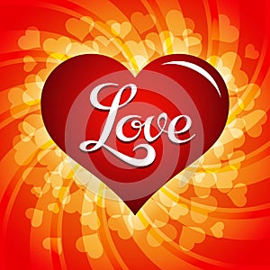 Heart with Love inscription