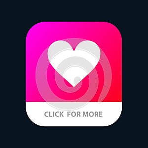 Heart, Love, Like, Twitter Mobile App Button. Android and IOS Glyph Version