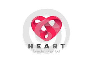 Heart Love Logo design vector template. Valentines day Romantic dating Charity Donation Donor Logotype concept icon