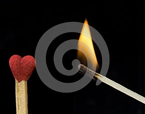 Heart love matches just be burn by amor fire eros igniting  cupid 14 february background