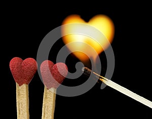 Heart love matches just be burn by amor fire eros igniting  cupid 14 february background