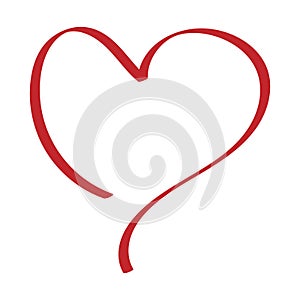 Heart, love, romance or valentine's day red vector icon for apps and websites