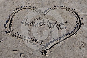 Heart Love on seaside