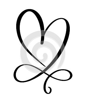 Heart love sign forever for Happy Valentines Day. Infinity Romantic symbol linked, join, passion and wedding. Template