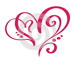 Heart love sign forever for Happy Valentines Day. Infinity Romantic symbol linked, join, passion and wedding. Template