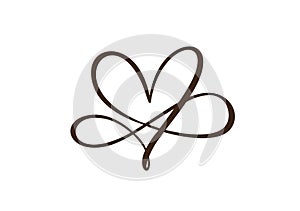 Heart love sign forever. Infinity Romantic symbol cut linked, join, passion and wedding logo. Template for t shirt, card