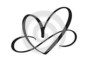 Heart love sign forever. Infinity Romantic symbol linked, join, passion and wedding. Template for t shirt, card, poster