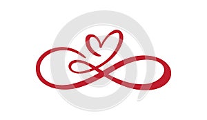 Heart love sign forever Laser cut. Infinity Romantic symbol linked, join, passion and wedding logo. Template for t shirt