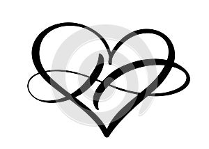 Heart love sign forever logo. Infinity Romantic symbol linked, join, passion and wedding. Template for t shirt, card
