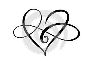 Heart love sign forever logo. Infinity Romantic symbol linked, join, passion and wedding. Template for t shirt, card