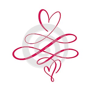 Heart love sign logo. Design flourish element for valentine card. Vector illustration. Infinity Romantic symbol wedding