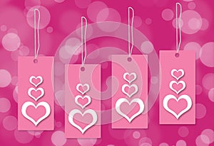 Heart love tag white background