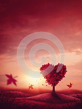 Heart love tree