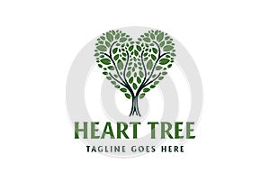 Heart Love Tree of Life for Education Charity Foundation Logo Design Vector