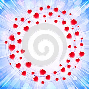Heart Love Valenitines Background Frame Circle Swirl Card Around
