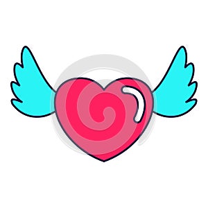 Heart love wings