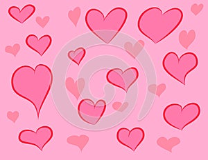 Heart lovely abstract pink vector background