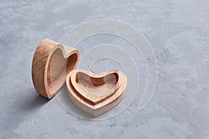 Heart made of beech wood. Jewelry box. Made on CNC machine. photo