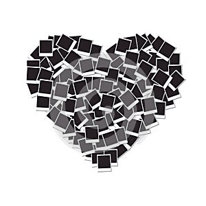 Heart made with blank photo frames