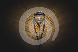 heart made with book and ring.