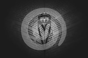 heart made with book and ring.