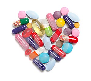 Heart made of different medicaments