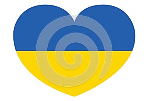 Heart made of flag of Ukraine